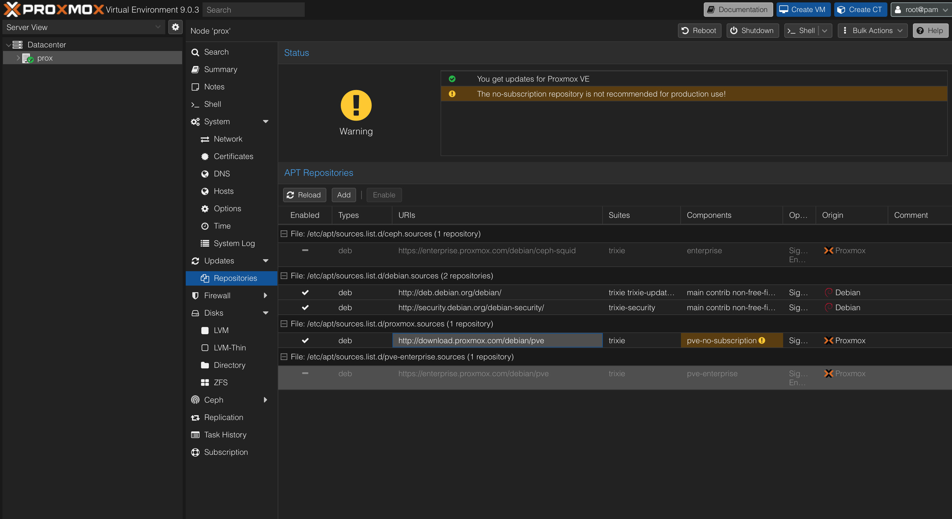 no subscription proxmox